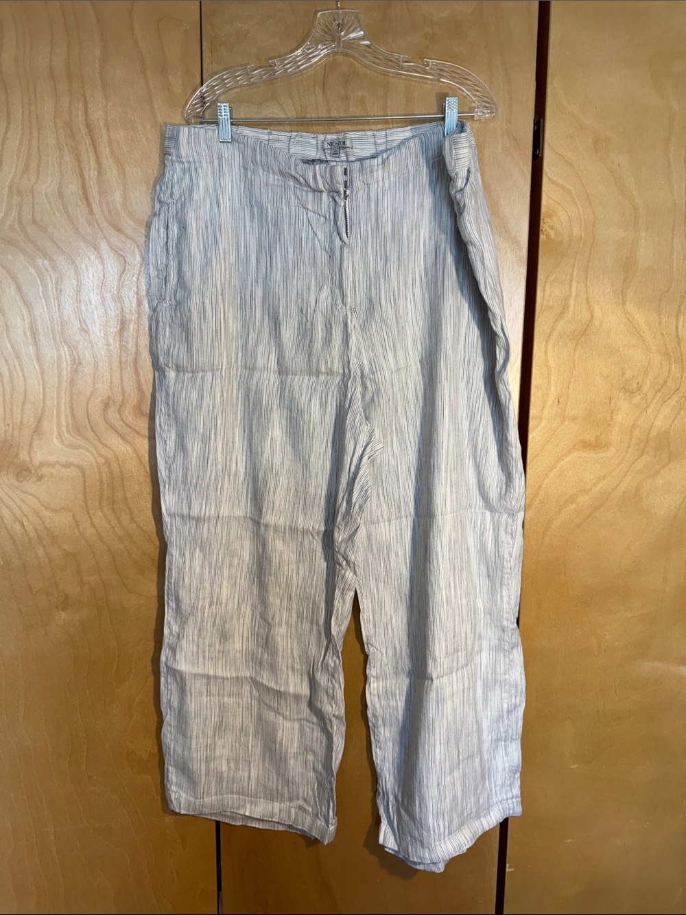 NIC+ZOE Striped Wide-Leg Linen Blend Pants